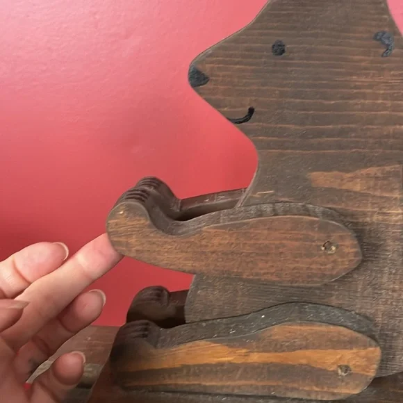 Solid wood bear bookends - Picture 3 of 16